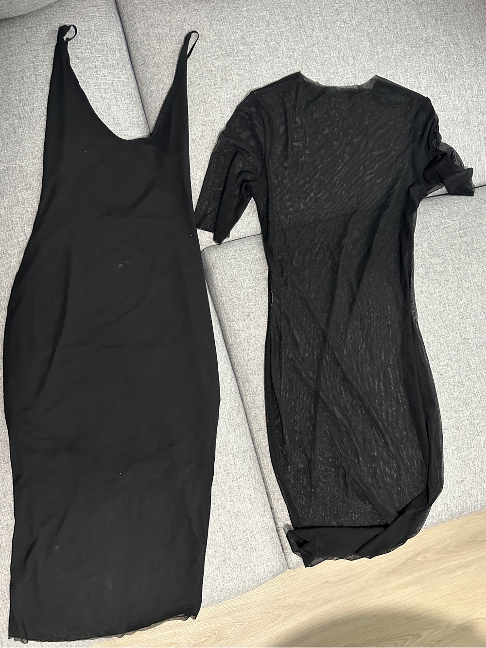 Fashion Nova Black Two-Piece Midi Slip Dress Set
